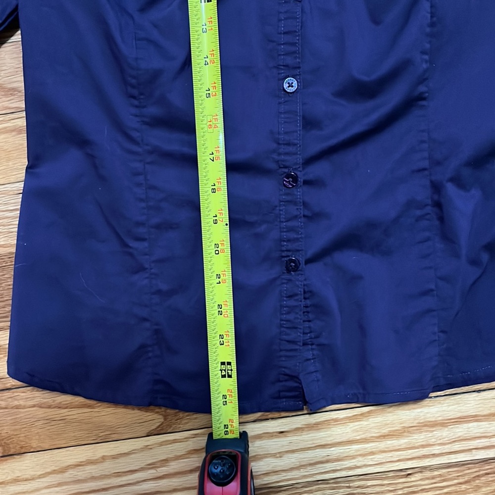 George- long sleeve plum button down dress shirt- like new - Picture 8 of 10